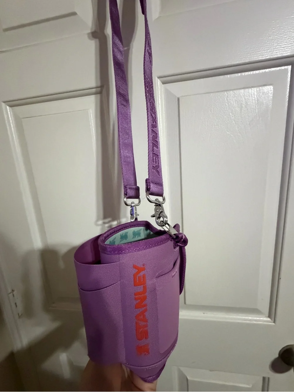 Stanley Lavender Crossbody Bottle Carrier with Adjustable Strap